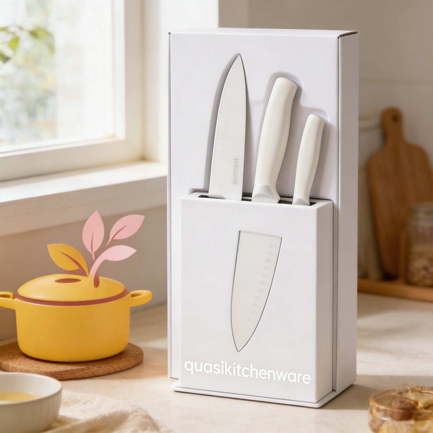 Ceramic Knife Set with Holder